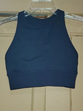 POPFLEX Navy Racerback Crop Tank